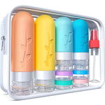 17PCS Leakproof Travel Bottles Set, Silicone Toiletry Containers for Shampoo Lotion Soap, TSA Approved with Storage Bag-Liu
