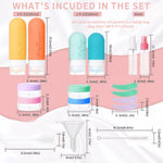 17PCS Leakproof Travel Bottles Set, Silicone Toiletry Containers for Shampoo Lotion Soap, TSA Approved with Storage Bag-Liu