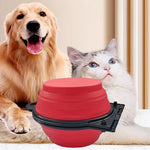 2 in 1 Expandable Silicone Collapsible Dog Bowls Portable Travel Pet Water and Food Dish Foldable Pet Food Water Double Bowl