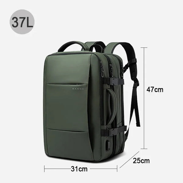 Aesthetic Men Business Backpack School Expandable USB Bag, Large Capacity 17.3 Laptop Waterproof Fashion Travel Backpack