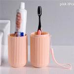 Travel Portable Toothbrush Cup Bathroom Toothpaste Holder Storage Case Box Organizer Travel Toiletries Storage Cup New Creative