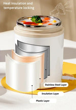 600ML USB Electric Heating Lunch Box Portable Picnic Milk Drink Food Heater Stainless Steel Food Warmer Container 5V 12V 24V