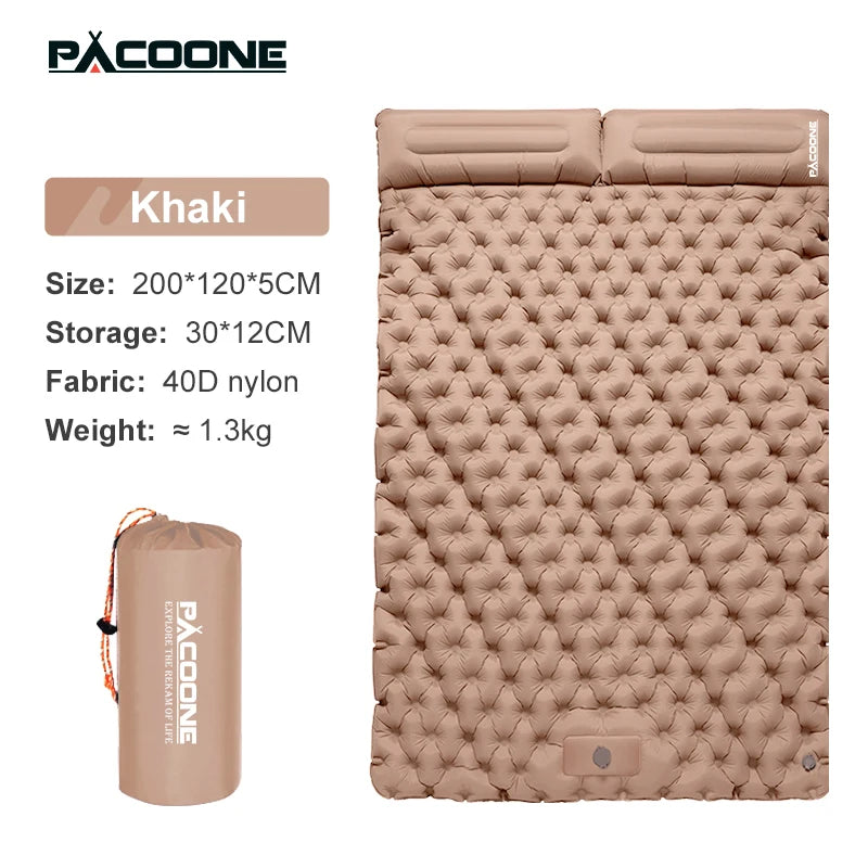 Outdoor Camping Double Inflatable Mattress Extra Wide Sleeping Pad Ultralight Folding Bed Sleeping Mat Car Travel Mat
