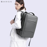 Aesthetic Men Business Backpack School Expandable USB Bag, Large Capacity 17.3 Laptop Waterproof Fashion Travel Backpack