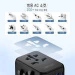 Universal Travel Adapter with 3 USB Ports 1Type-C PD Charging All-In-One Travel Adapter EU/UK/USA/AUS Plug for Travel
