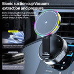 2025 New K3 Wireless Charger Car Phone Holder Colorful Light Vacuum Suction Cup Charging Can 360° Rotate Foldable Phone Holder