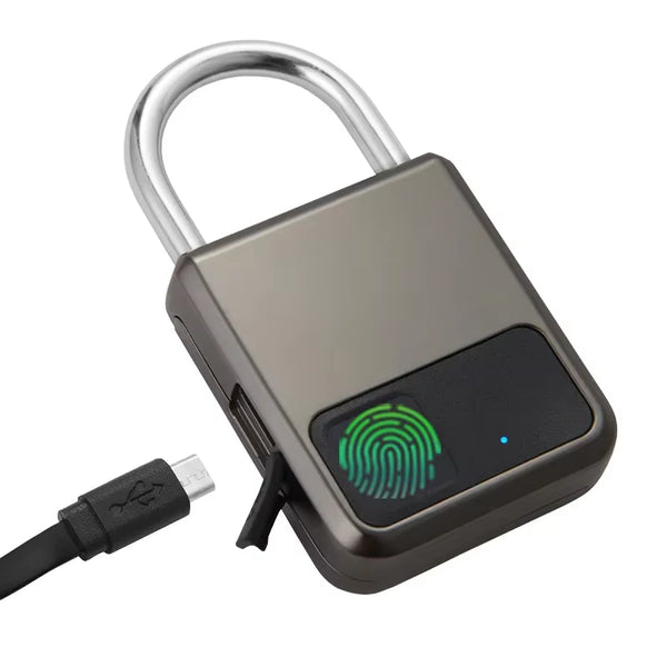 Lucchetto per Impronte Digitali Armadietto Di Sicurezza Intelligente Senza Chiave Impermeabile Blocco per Impronte Digitali Carica USB Antifurto per Bagagli per Armadietto Da Palestra per Bici