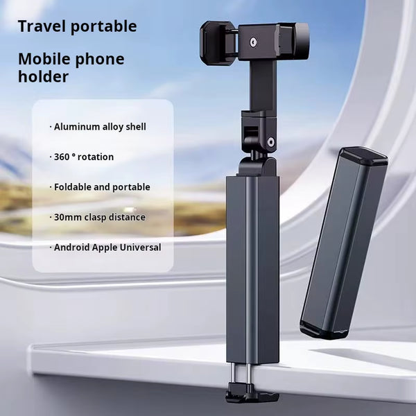 Airplane Phone Bracket,Portable Phone Stand for Desk with Multi-Directional 360 Degree Rotation,Pocket Size Foldable Phone Stand