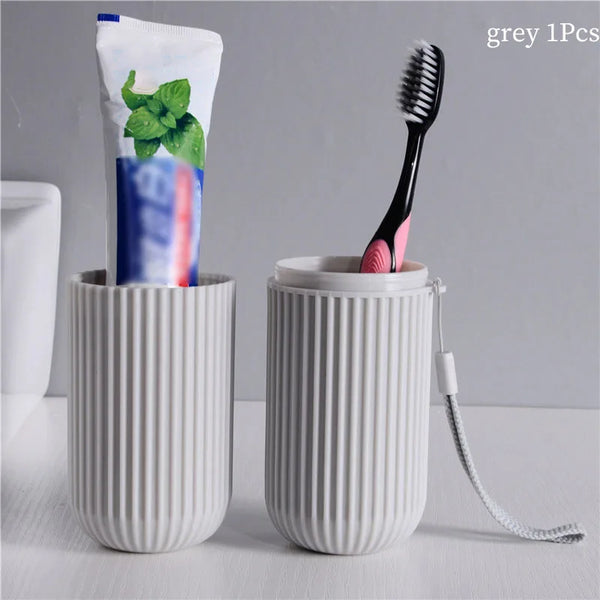 Travel Portable Toothbrush Cup Bathroom Toothpaste Holder Storage Case Box Organizer Travel Toiletries Storage Cup New Creative