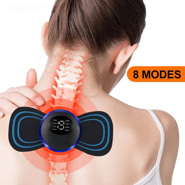 1PC Smart Mini Neck Massager Sticker USB Rechargeable Multi-Function Massage Device Portable Shoulder & Neck Massager