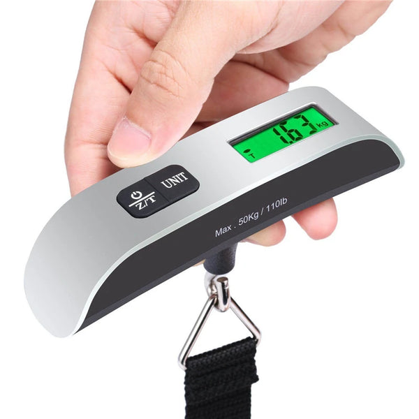 Portable Scale Digital LCD Display 110Lb/50Kg Electronic Luggage Hanging Suitcase Travel Weighs Baggage Bag Weight Balance Tools
