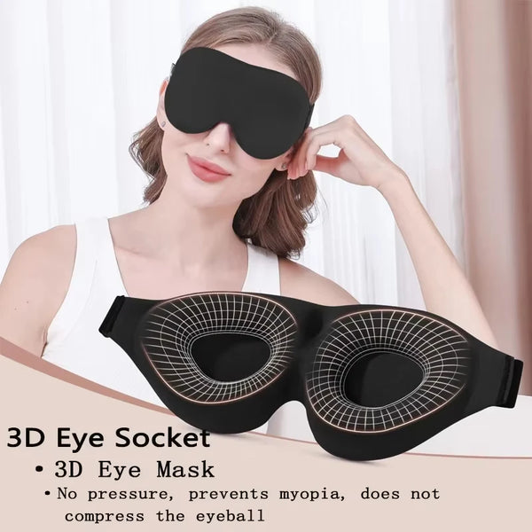 3D Sleep Mask Blindfold Sleeping Aid Eye Mask Soft Memory Foam Face Mask Eyeshade 99% Blockout Light Slaapmasker Eye Cover Patch