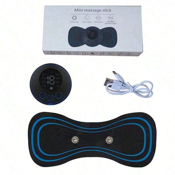 1PC Smart Mini Neck Massager Sticker USB Rechargeable Multi-Function Massage Device Portable Shoulder & Neck Massager