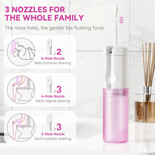 Portable Electric Travel Bidet Rechargeable Personal Bidet Sprayer for Women Handheld Butt Shower for Hygiene Postpartum Clean