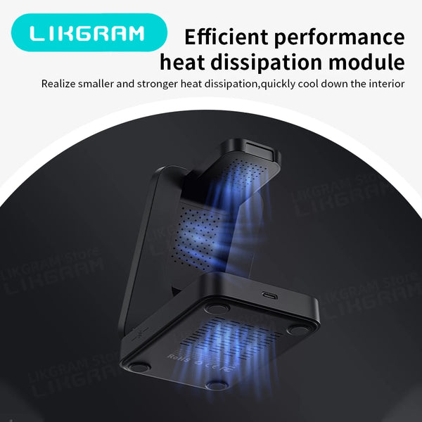 Magnetic 3-In-1 Wireless Charger Nightlight Foldable Magsafe for Iphone 12-17 Apple Watch Airpods (Not for Airpods 2) W91