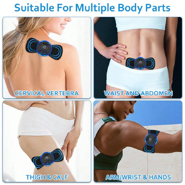 1PC Smart Mini Neck Massager Sticker USB Rechargeable Multi-Function Massage Device Portable Shoulder & Neck Massager