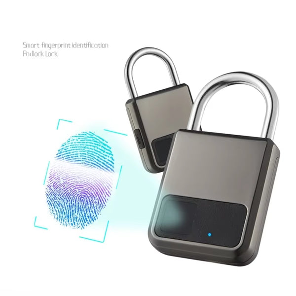 Lucchetto per Impronte Digitali Armadietto Di Sicurezza Intelligente Senza Chiave Impermeabile Blocco per Impronte Digitali Carica USB Antifurto per Bagagli per Armadietto Da Palestra per Bici